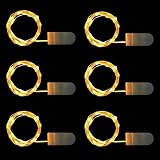 Battery Operated String Lights, SUPERSUN 6.6ft 20 LEDs Indoor Outdoor Led String Lights Star Starry Lights Twinkle Lights (6PCs, Warm White)