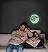 Kikkerland Claire de Lune Moonlight Glow in The Dark LED Illuminating Glass Dome Wall Clock, Astronomy, Novelty Night Light,