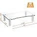 Clear Tempered Glass Computer Monitor Riser with Height Adjustable Multi Media Desktop Stand for Flat Screen LCD LED TV, Laptop/Notebook/Xbox One,HD01T-002thumb 2