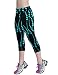 Manstore Women's Printed Active Workout Capri Leggings Fitted Stretch Tights C36 S/M
