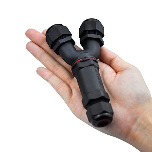 2 Stück Kabelverbinder Wasserdicht IP68 3 Polig Y-Form für Ø6-12 mm Kabeldurchmesser Verteilerdose Außen Erdkabel… – Bild 8