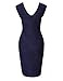 HiQueen Women’s Sexy Sleeveless V Neck Cocktail Business Bodycon Pencil Dress