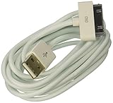 USB Data Sync Cable For iPod, iPhone 2G 3G 3GS, iPhone 4, iPod Touch 2nd 3rd 4th Generation iPod Nano 4th 5th 6th Gen All iPhone, iPod Models Compatible, White (6 Feet)