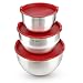 Stainless Steel Mixing Bowls with Lids & Non-Skid Rubber Grip Bottoms Set of 3. By: Blümwares