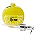 Tri-Coastal Design Decorative 2-in-1 Ceramic Lemon Shaped Kitchen Bathroom Sink Countertop Space-Saver Refillable Soap Pump Dispenser and Sponge Caddy Holder