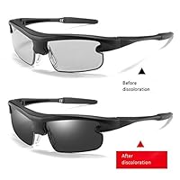 YAGEER Smart Sunglasses Lightening Sunglasses Day and Night Dual-use 0.1 Seconds Smart Color Changing Polarized Glasses Men and Women Drivers Driving Riding Fishing (Color : Conventional)
