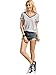 ROMWE Women's Casual Short Sleeve Cute T-Shirt V-Neck Summer Cotton Tops Grey S