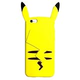 iPhone 6S Case, MC Fashion Cute 3D Japanese Cartoon Character Pikachu Pokemon Protective Silicone Case Cover for Apple iPhone 6/6S (Pikachu)