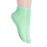 Bucky Aloe-Infused, Moisturizing, Comfortable Spa Socks For Pedicure Protection, Mint Green, One Size