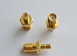 2pcs High Value Pure Brass SMA Female Jack to SMB Male Plug Connector (VSWR Below 1.3)Adapter