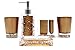 Hot San Resin 5 Pieces Bathroom Accessory Set - Ice Crystal In Gold Design Ensemble,Bathroom Vanities,Home Decor