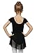 MdnMd Dance Leotard with Skirt for Girls (Tag120 Age 4-6, Black)