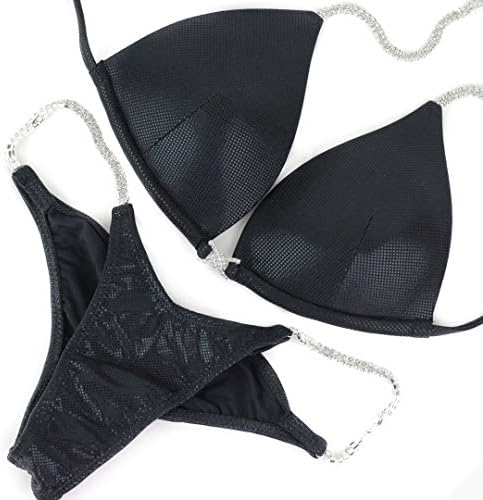 Vicky Ross Fit Plain NPC IFBB Competition Bikini (Black)