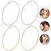 LXBSIYI Huge Gold Hoop Earrings for Women - Plated 10k Gold Stainless Steel Hooped Earrings for Women, 70-100mm Large Gold Hoop Earrings (2 Pairs of 3.94
