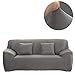 ANJUREN 1 Piece Sofa Couch Loveseat Chair Slipcover Cover Polyester Spandex Living Room Sofas Furniture Stretch Slip Covers Shield Protector (Love seat, Gray)