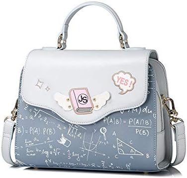 RFVBNM Women's Bag Fashion Handbag Shoulder Bag Messenger Bag Wild Small Square Bag Formula Printing,Blue