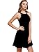 Romwe Women's Sweet Scallop Sleeveless Flared Swing Pleated A-XLine Skater Dress Black XL