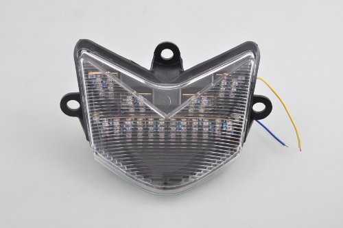 Wotefusi ABS Injection New Motorcycle Turn Brake Turning Braking Signal Tail Rear Light Lamp Taillight For Kawasaki Ninja ZX10 ZX10R 2004 2005 Clear
