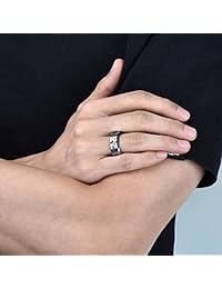 King Will Gentleman - Anillo de carburo de tungsteno para hombre, 8mm, color plateado y dorado, con incrustaciones de fibra de carbono negro