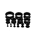 Qmcandy Thick Silicone Hollow Flexible Ear Tunnels Kit Stretching Set for 26pcs 8G-1