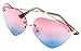 FreshGadgetz Women's Heart Shaped Rimless Sunglasses Pink to Blue Gradient Lens Unique Tortoise Arms AS-36