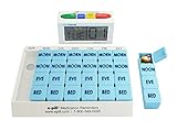 Medcenter Talking Alarm Clock with Pill Box Organizer. Bundle includes 7 X 4 Large Capacity Pillbox and Medcenter 70942 Medication Reminder. .