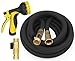 Garden Hose - 100 FT Heavy Duty Expandable - Premium Flexible & Expanding - 9-Pattern High-Pressure Water Spray Nozzle & Bag - No Kink Tangle-Free Lawn & Plant Watering - Triple Layer & Brass (100)