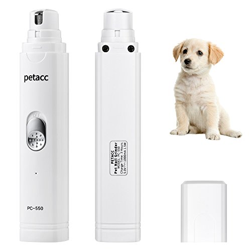 Petacc Pet Nail Grinder Dog Electric Nail Grinder Trimmers File Rechargeable Mute Cat Nail Clippers Pet Nail Grooming Tool with USB Charger