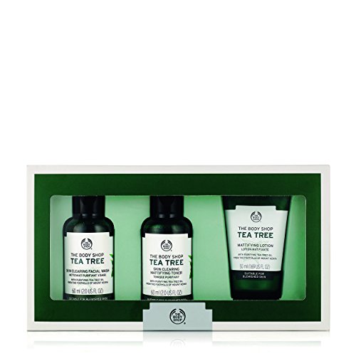 The Body Shop Tea Tree Skin Clearing Essentials Kit, 3pc Skin Care Set for Blemish-Prone Skin