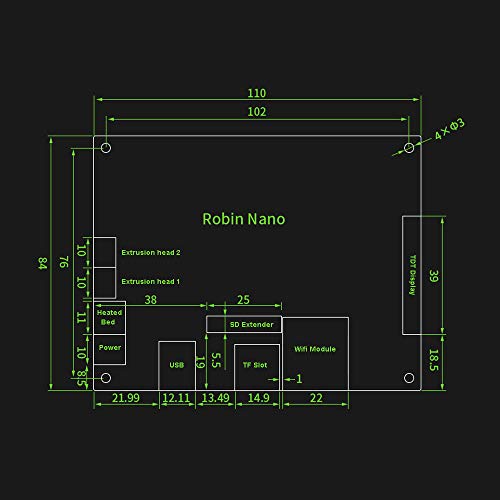 Gowoops 3D Printer Parts MKS Robin 2 V1.0 Integrated Circuit mainboard Controller Motherboard with Robin TFT35 Display Closed Source Software with FFC Line & USB Cable