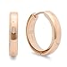 Gem Stone King Stainless Steel Rose Gold Plated Round Huggies Hoop Earrings (20MM Diameter)