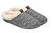 Adrienne Vittadini Women's Comfort Padded Memory Foam Sherpa House Slipper w Slip-Resistant Rubber Sole| Indoor/Outdoor Grey