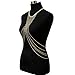 JoJo&Lin Gold Tone Chunky Chain Necklace Cross Harness Body Chain Jewelry with Fine Cuban Link Chain