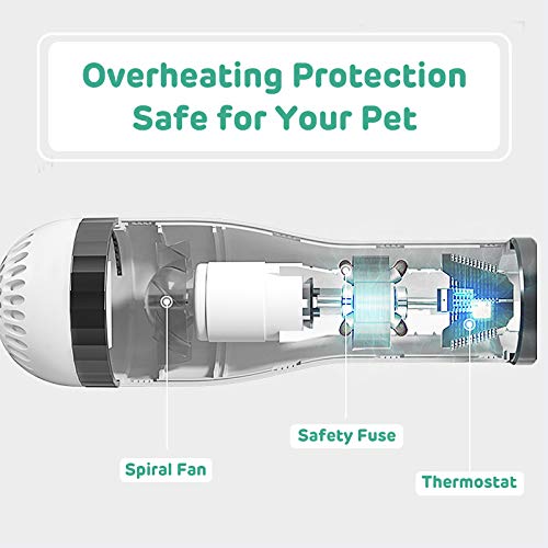 iPettie Upgraded Pet Hair Dryer with Slicker Brush, 3 Heat Settings