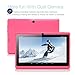 7 inch Tablet Google Android 8.1 Quad Core 1024×600 Dual Camera Wi-Fi Bluetooth 1GB/8GB Play Store Netflix Skype 3D Game Supported GMS Certified (Pink)thumb 3