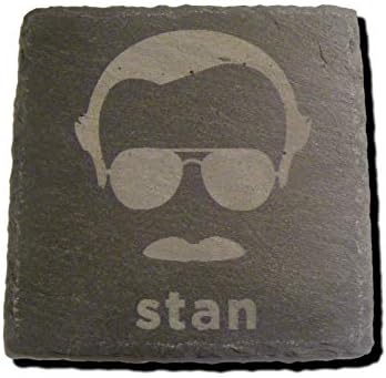 FastCraft STAN LEE INSPIRED MARVEL SUPERHERO LEGEND COASTER DRINK MAT ENGRAVED PRESENT GIFT (1, Slate)