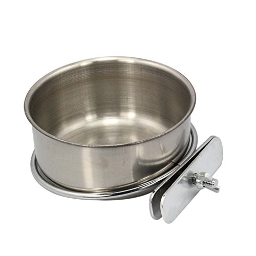Patgoal Pet Food & Water Bird Cup,Bird Parrot Feeding Cups Cage Hanging Bowl Stainless Steel with Clamp Holder Feeding Dish Feeder for Bird - Thumbnail 6