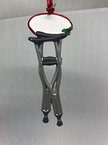 Personalized Crutches Broken Leg Christmas Ornament 2018 Free Personalization