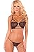 Pink Lipstick Women's 2 Piece Lace Strappy Bra and G-String Set, Black, Small/Medium