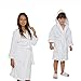 Kids Terry Cloth Robe 100% Cotton Kid's Hooded Bathrobe for Girl and Boy White large