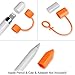 Fintie [3-Piece] Bundle for Apple Pencil Cap Holder/Nib Cover/Charging Cable Adapter Tether for Apple iPad Pro/iPad 2018 (6th Generation) Pencil, Orange