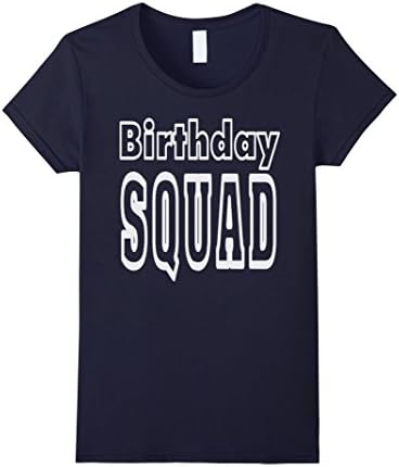 Womens Birthday Squad T-Shirt Medium Navy
