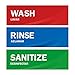 Wash Rinse Sanitize Sink Labels, Ideal for 3 Compartment Sink,2.75
