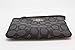 Coach Outline Signature Corner Zip Wristlet F58033 Black Smoke/Black