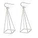 RechicGu Silver Blogger Aztec Cut Out 3D Triangle Pyramid Steampunk Diva Gypsy Earrings With Gift Box