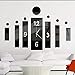 Happy Hours - Black Creative Wall Clocks/Home DIY Decoration Watch/Acrylic Craft Living Room Mirror 3D Wall Design