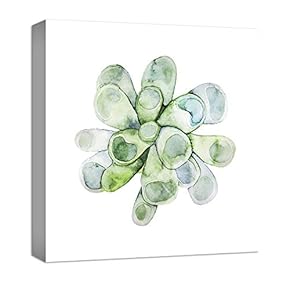Canvas Wall Art Beautiful Cactus Painting Artwork for Home Prints Framed - 12x12 inches