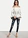 Floerns Women's Long Sleeve Off Shoulder Boho Blouse Top White L