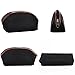 SPSHENG Makeup Bag,Cosmetic Bag Set of 3,Nylon Travel Toiletry Bag Accessories Organizer Black