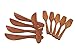 Saoneer Handmade Natural Wood Small Knife and Spatula Wooden Kitchen Tool Bread, Bakery, Cake, Jam, Butter Spreader Set of 10 (Natural Red Wood)